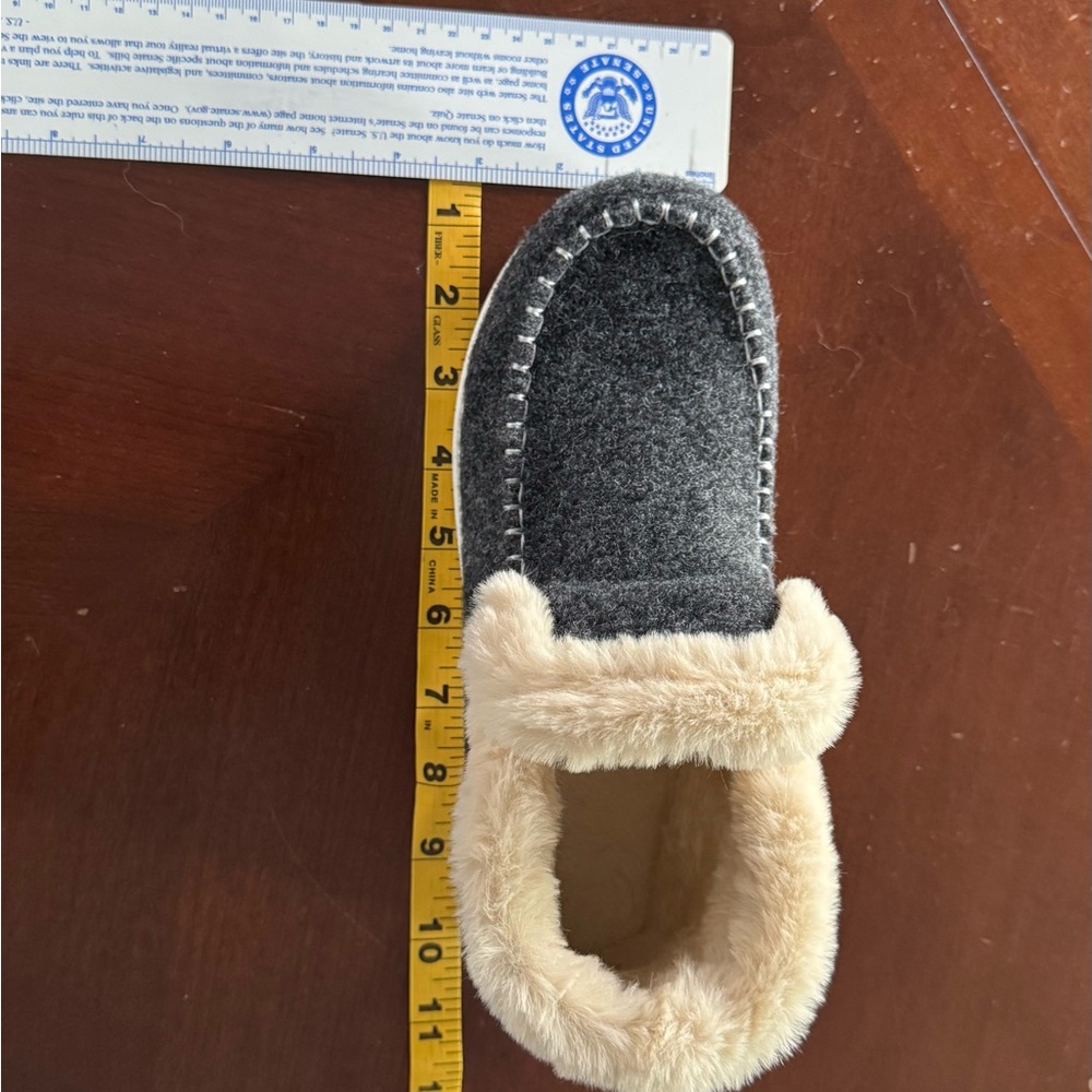 Cozy Gray and Tan Fur-Lined Slippers